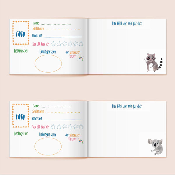 Freundschaftsbuch * Alle meine Kindergartenfreunde * Edition Wilde Tiere