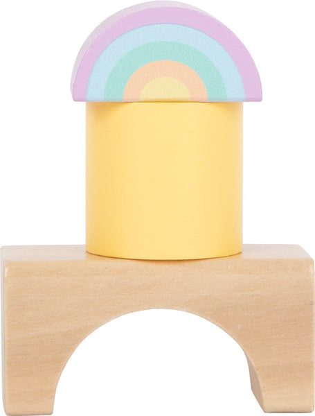 Holzbausteine *Pastell Regenbogen* Set groß