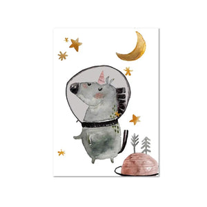 Postkarte "Spacehorn Sibill - Einhorn im Weltraum" halfbird