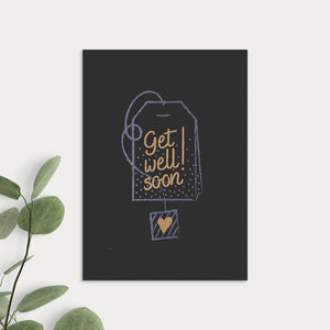 Postkarte *Get well soon* CHALK TALES  | Black Edition