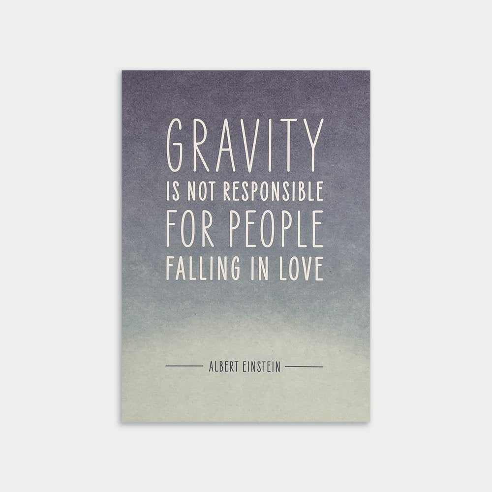 Postkarte *Gravity* FINE QUOTES Albert Einstein
