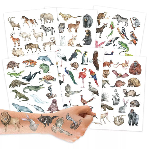 Temporary Tattoos - Tiere der Welt - Kindertattoo Set