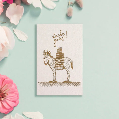 Minikarte *Lucky you!* LOVELY BEASTS Donkey