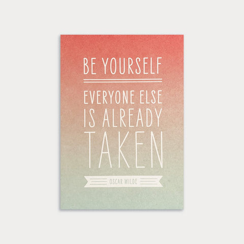 Postkarte *Be yourself* FINE QUOTES Oscar Wilde