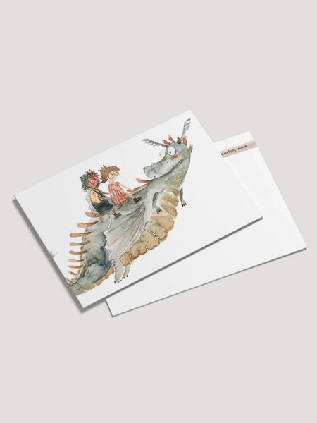 Postkarte "Drache" halfbird