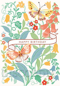 Grußkarte *Happy Birthday* Schmetterlinge