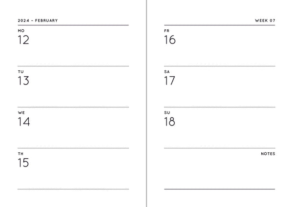 Pocket Kalender / Planner 2024 ebony black | Navucko (DIN A6)