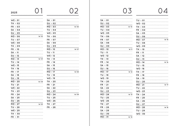 Pocket Kalender / Planner 2024 ebony black | Navucko (DIN A6)