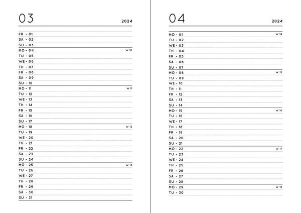 Pocket Kalender / Planner 2024 Rust Red | Navucko (DIN A6)