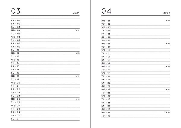 Pocket Kalender / Planner 2024 Stone | Navucko (DIN A6)