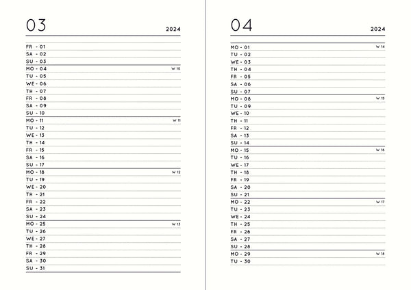 Hardcover Kalender/ Planner 2024 Dusty Pink | Navucko (DIN A5)