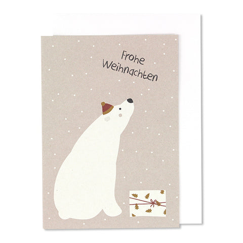 Weihnachtskarte *Frohe Weihnachten* Eisbär