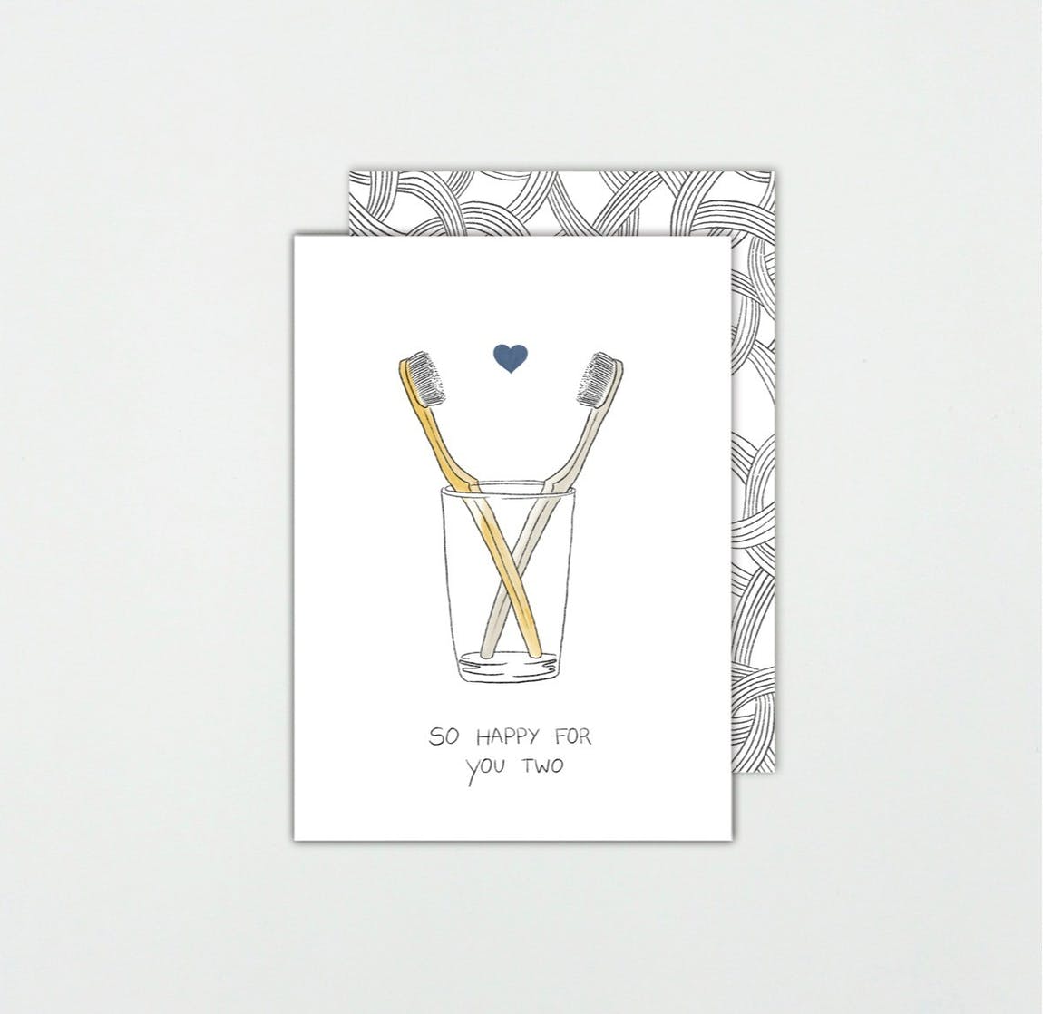 Grußkarte *SO HAPPY FOR YOU TWO* Zahnbürsten Hochzeitskarte | Somaj GK