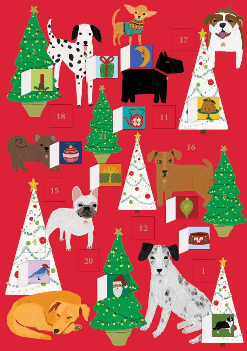 Edle Hunde - kleiner Adventkalender Klappkarte