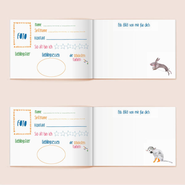 Freundschaftsbuch * Alle meine Kindergartenfreunde * Edition Wilde Tiere