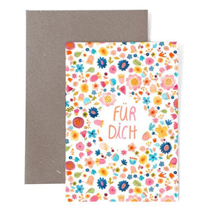 Grußkarte *Für Dich* mit Blumen | Frau Ottilie