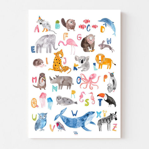 Poster ABC *Alphabet Tiere* (pastell)