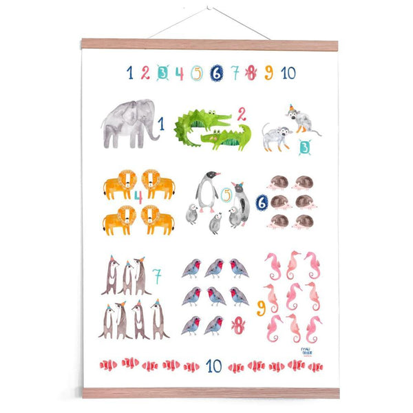 Poster Zahlen *Tiere* (pastell) | Frau Ottilie