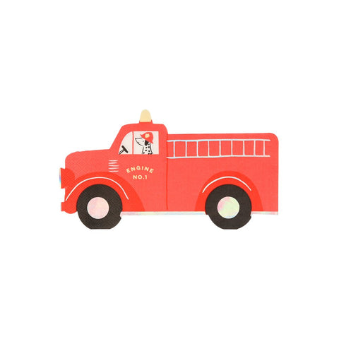 Servietten Feuerwehrauto | meri meri