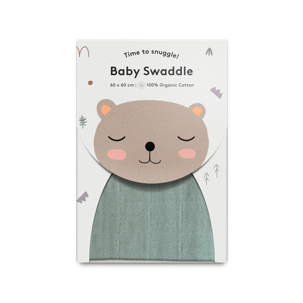Baby Swaddle - Teal | Musselin Tuch Biobaumwolle