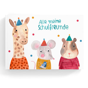 Freundschaftsbuch *Alle meine Schulfreunde* mit Giraffe, Maus & Hamster
