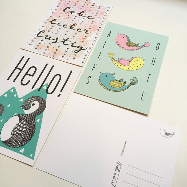 Postkarte Pinguin *Hello*
