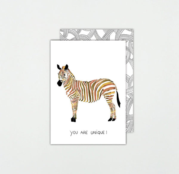 Zebra *YOU ARE UNIQUE* Grußkarte | Somaj GK