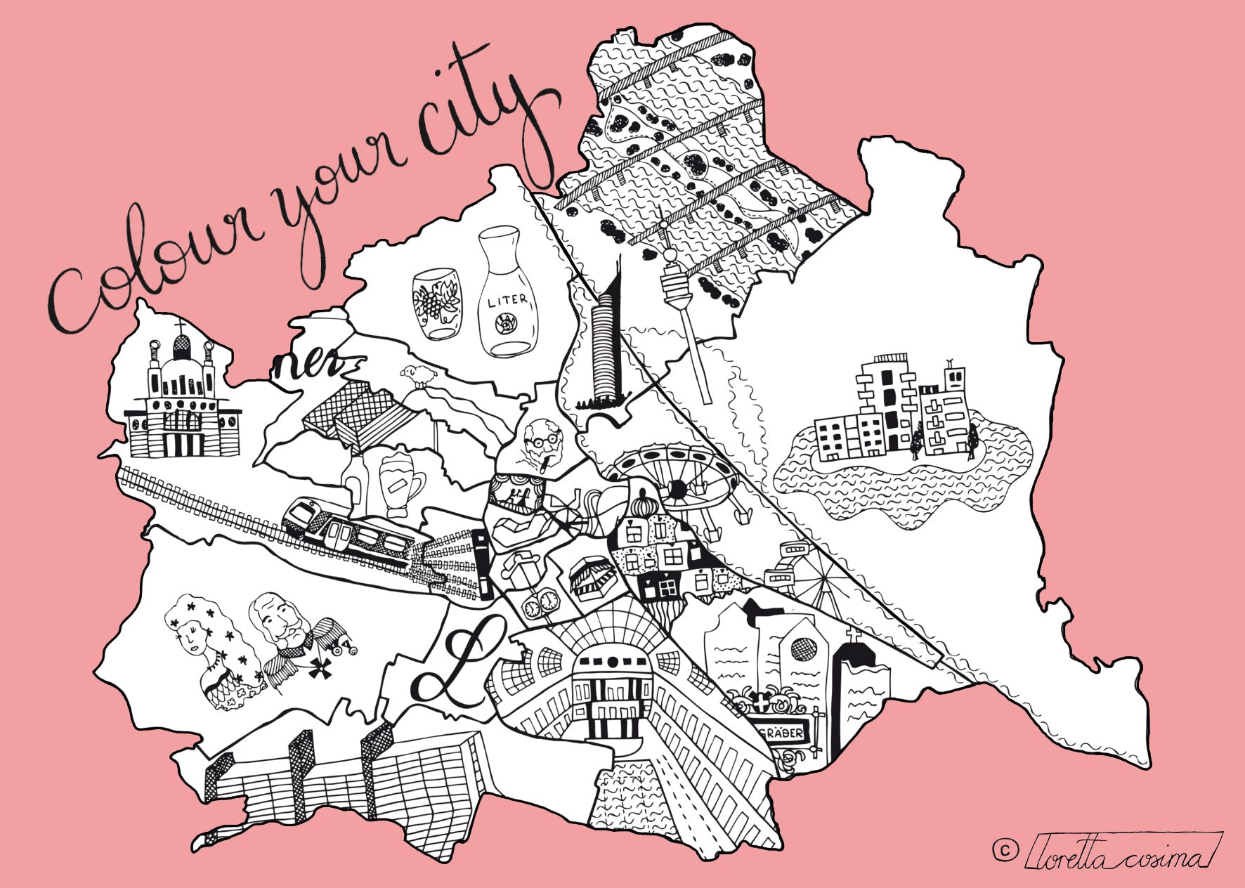Postkarte Wien *Colour your City*
