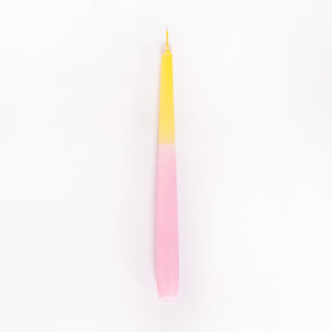 Kerze Dip Dye Pastell by Yuna | rosa + gelb