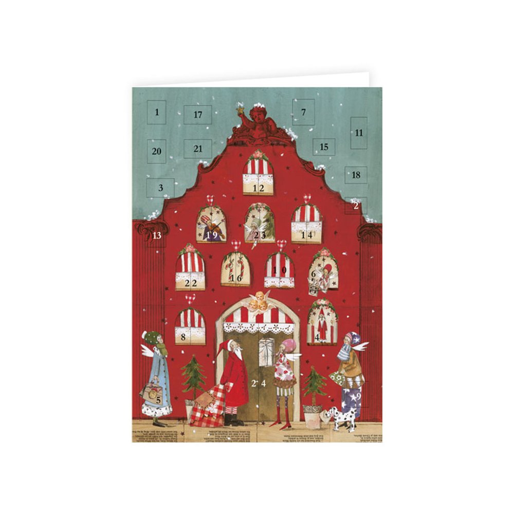 Adventkalender Klappkarte *Rotes Haus*