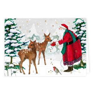 Adventkalender Klappkarte *Weihnachtsmann im Wald*