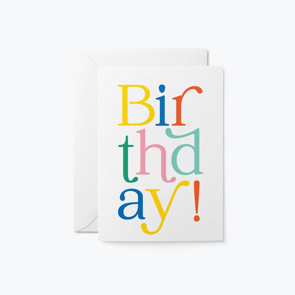 Grußkarte *Birthday!* Buchstaben