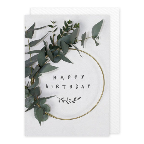 Grußkarte zum Geburtstag *Happy Birthday* Eukalyptus