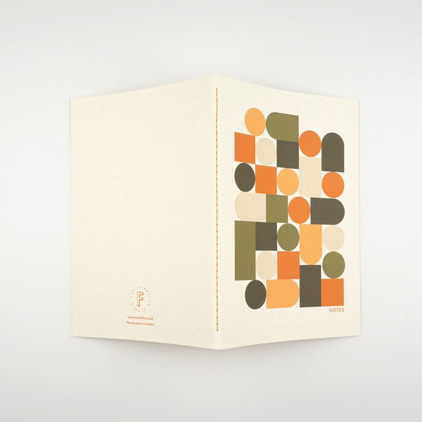 Geometric Green Notebook | Herbstfarben Notizheft A6