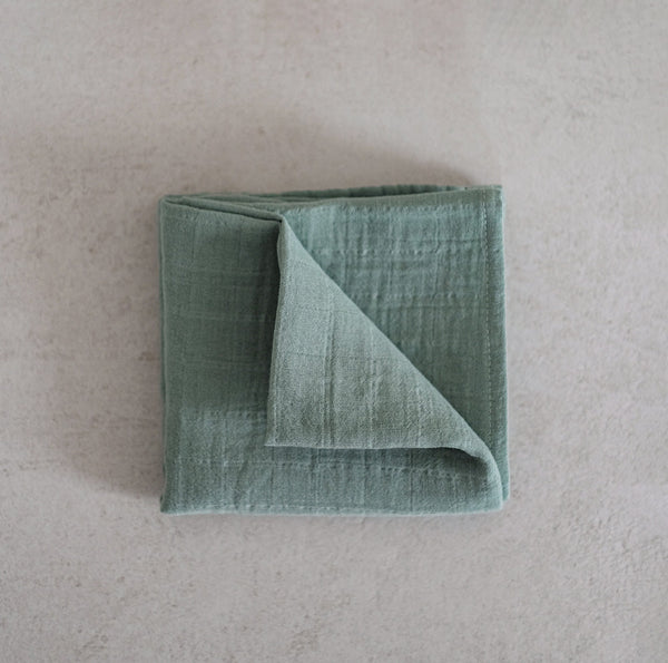 Baby Swaddle - Teal | Musselin Tuch Biobaumwolle