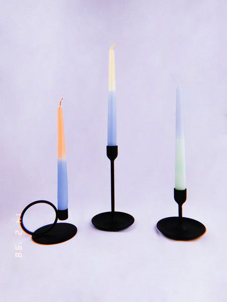 Kerze Dip Dye Pastell by Yuna | rosa + gelb